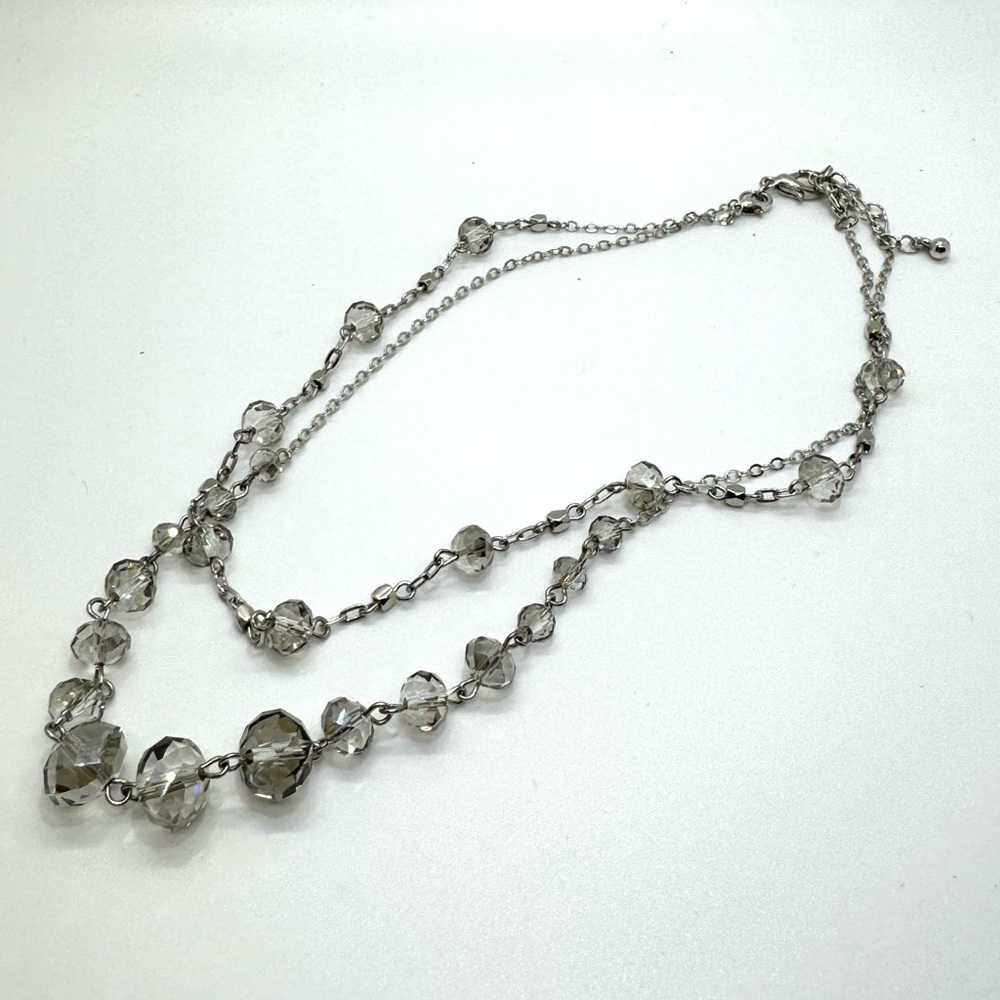 The Limited - Double Layered Silver Necklace - Vintage